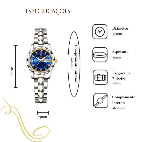 Relógio Diamond Lux Casal (Edição Limitada)