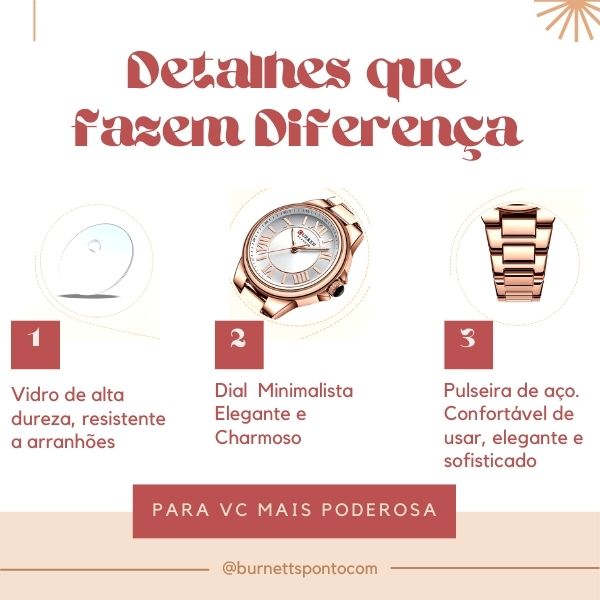 Relógio Feminino de Aço Dourado - Curren KorsMary