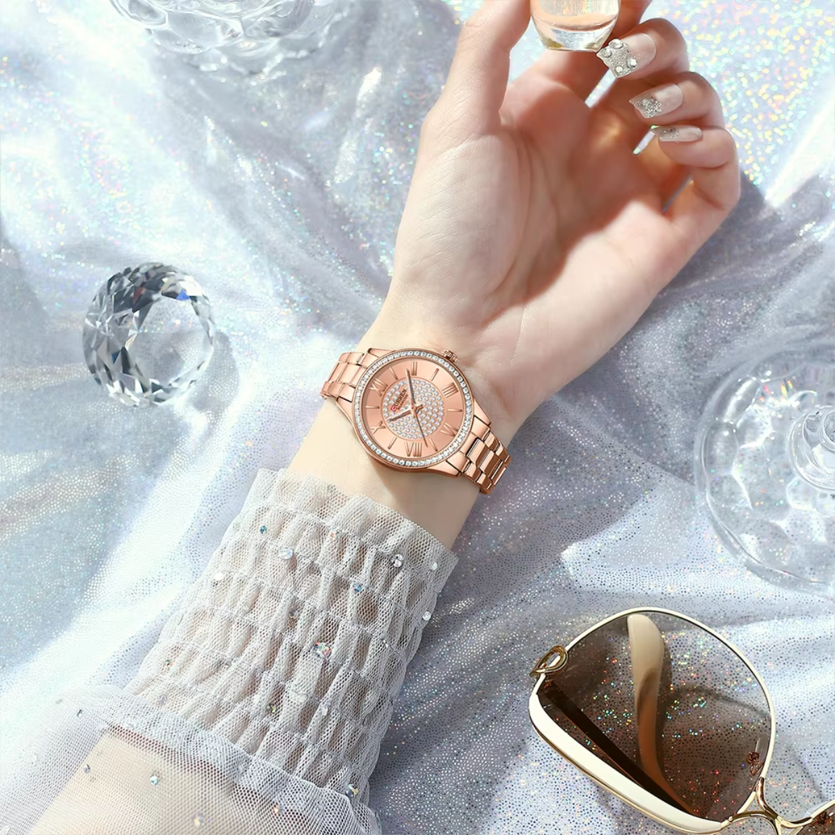 Relógio Feminino de Aço Rose - Curren 9084