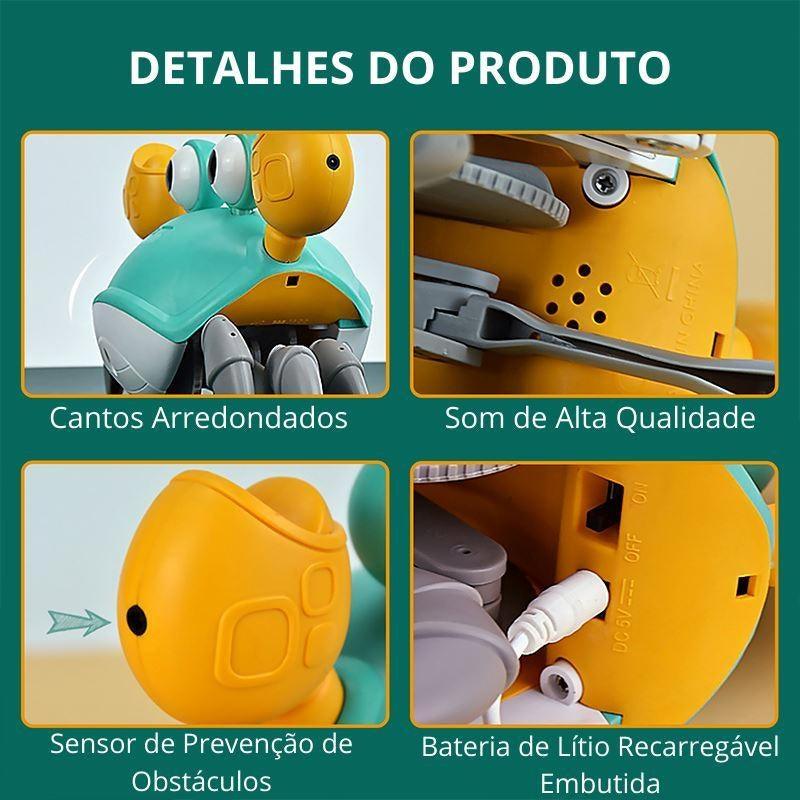 Caranguejo Inteligente Fujão com Sensor de Obstáculos, Músicas e Luzes