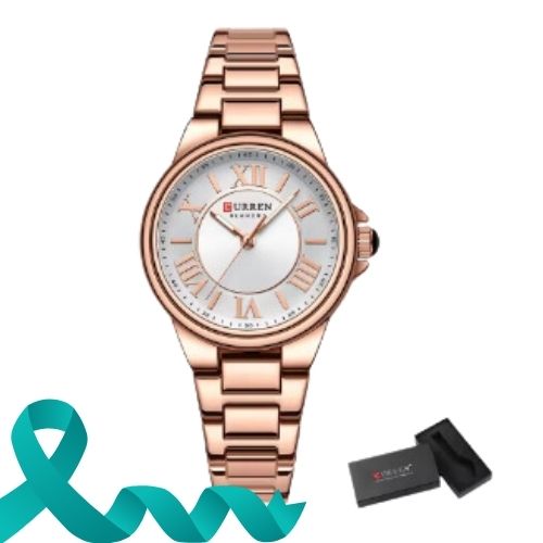 Relógio Feminino de Aço Rose - Curren 9061C