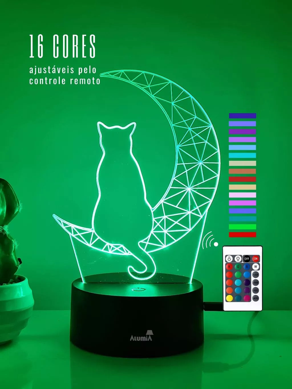 Luminária Decoração Gatinho na Lua | CatonMoon™