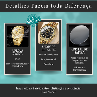 Relógio Masculino Aço Inoxidável Royal