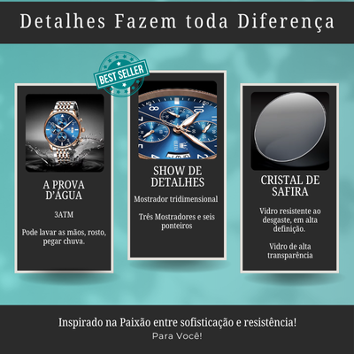 Relógio Casual Masculino Slim OLEVS - Aço tungstênio