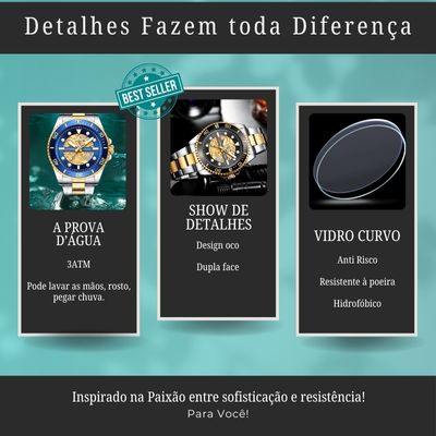 Relógio Casual Masculino Curren Edição especial - Aço inoxidável