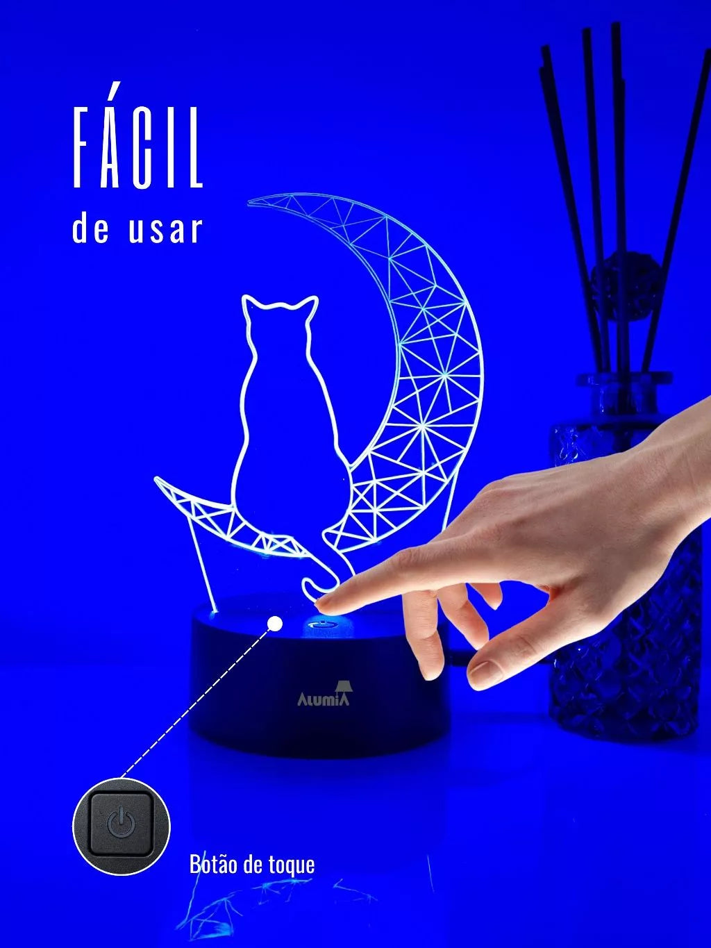 Luminária Decoração Gatinho na Lua | CatonMoon™