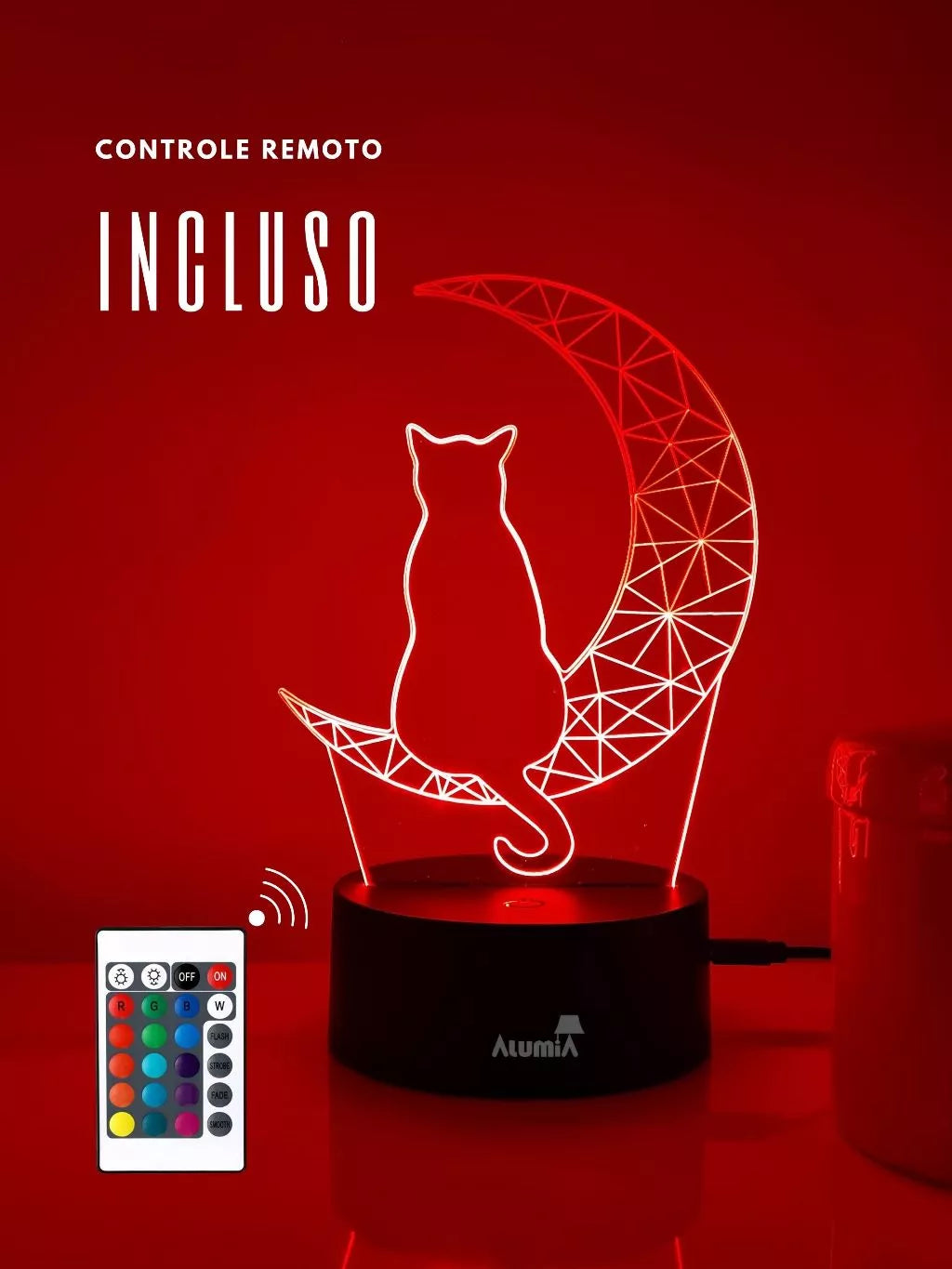 Luminária Decoração Gatinho na Lua | CatonMoon™