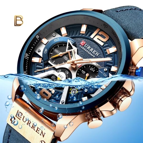 Relógio Masculino Curren Casual - Cronógrafo, Calendário Completo, Couro