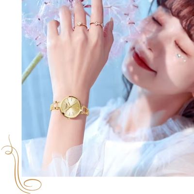 Relógio Feminino de Aço Dourado - Curren 9092 Elegance