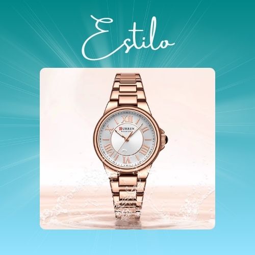Relógio Feminino de Aço Rose - Curren 9061C