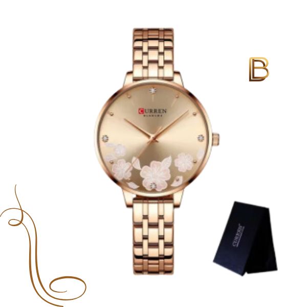 Relógio Feminino de Aço Fê Floral - Curren
