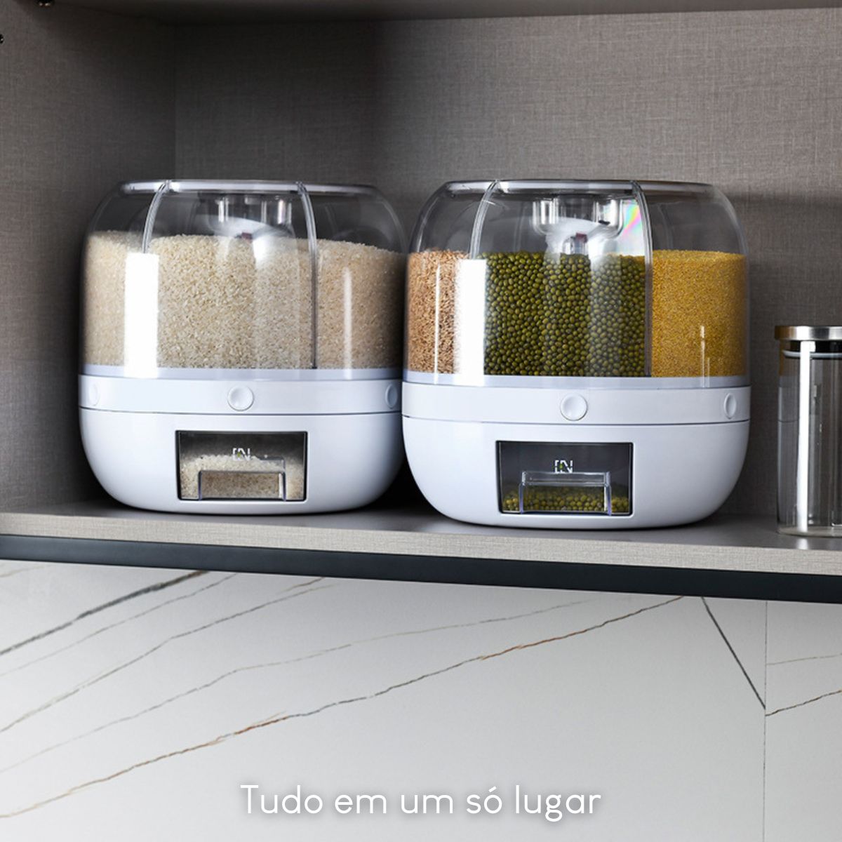 Dispenser de Grãos e Cereais Giratório 6 em 1 com 15%PrimeiraCompra+Frete Grátis