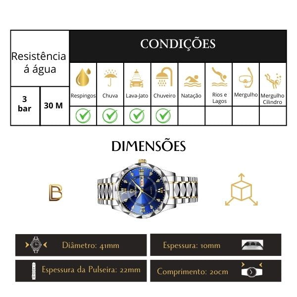 Relógio Diamond Lux Casal (Edição Limitada)