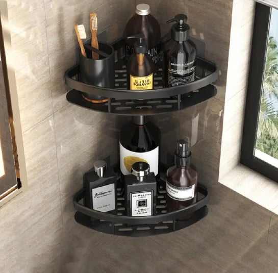 Suporte De Shampoo Prateleira De Banheiro Sem Furo Premium Redondo de Canto