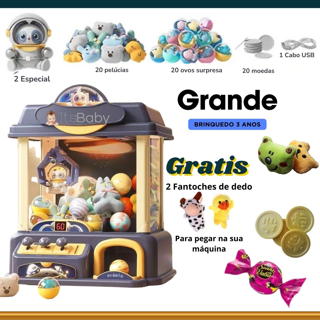Mini Máquina de Pegar Ursinho 44 Brinquedos