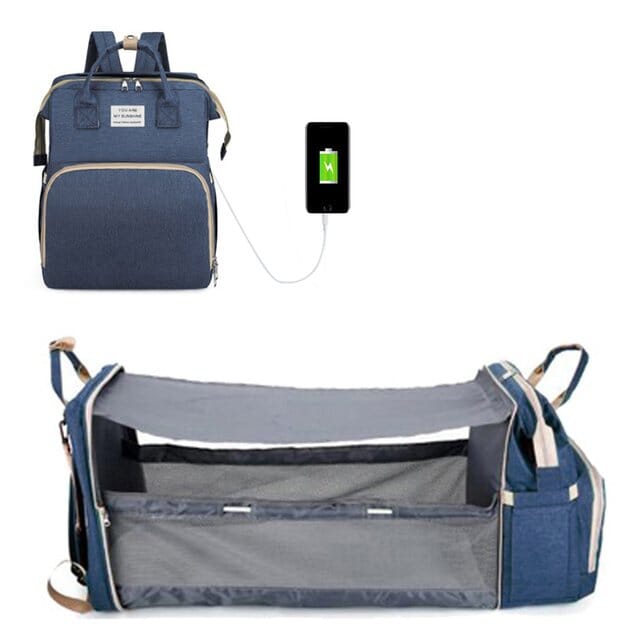 Bolsa Inteligente para Mães: Carregador USB, Porta Mamadeiras e Trocador de Fraldas
