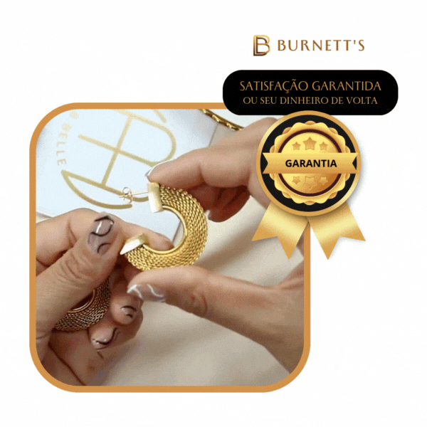 Brincos de Argola Trançados Banhados a Ouro 18K - Burnett's