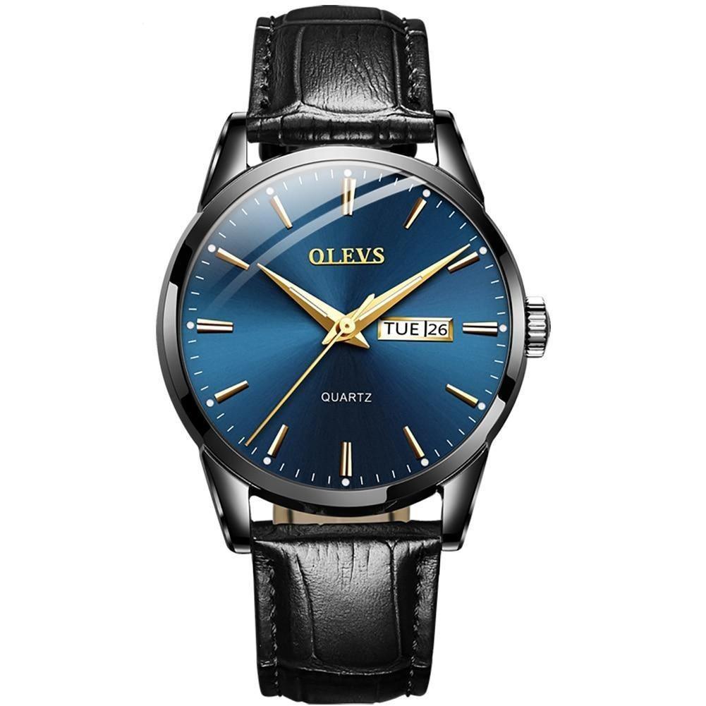 Relógio Casual Masculino OLEVS - Couro