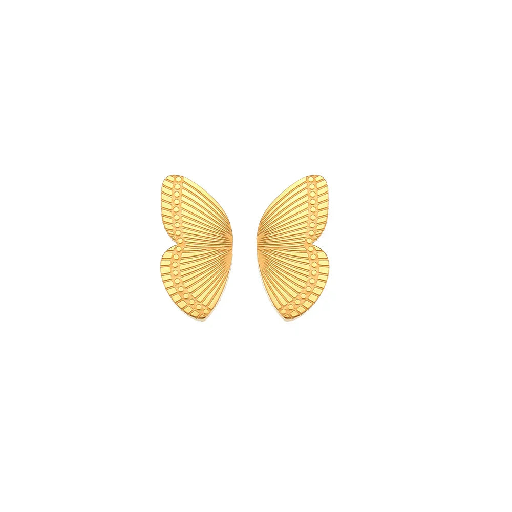 Brincos Borboleta Dourados em Aço Inoxidável