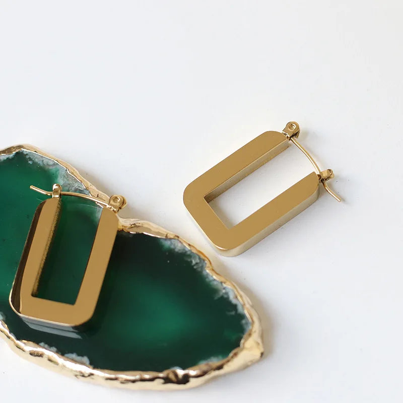 Brincos de Argola Geométricos em Ouro 18k