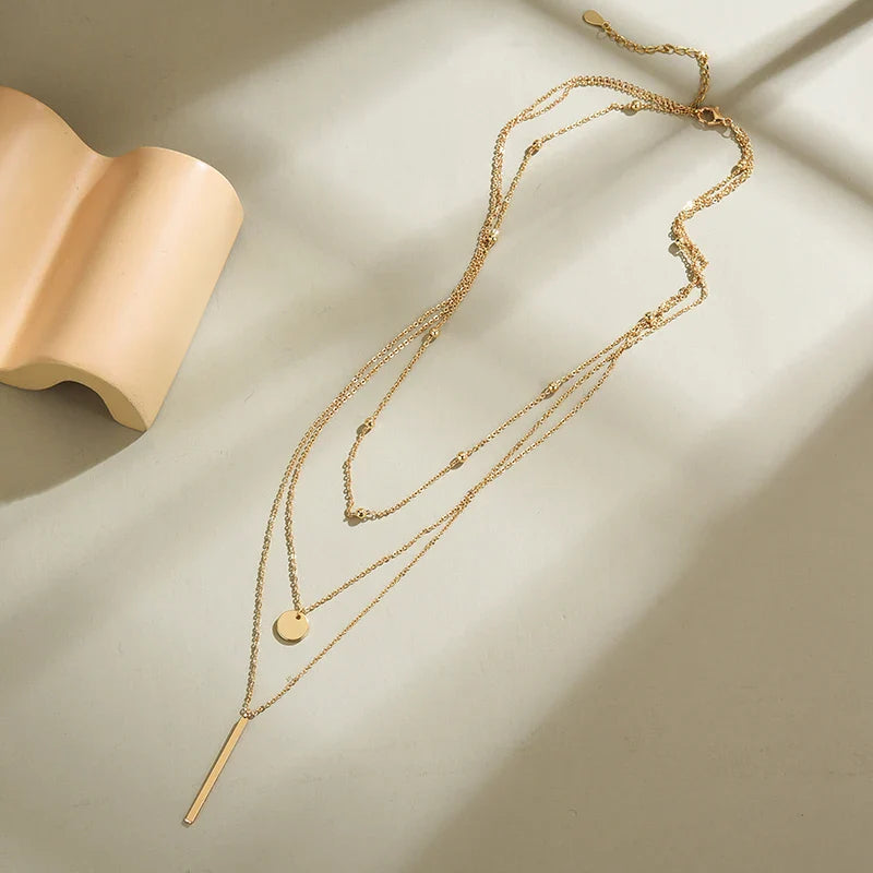 Colar Feminino de Prata 925 com Pingente Triplo Elegante