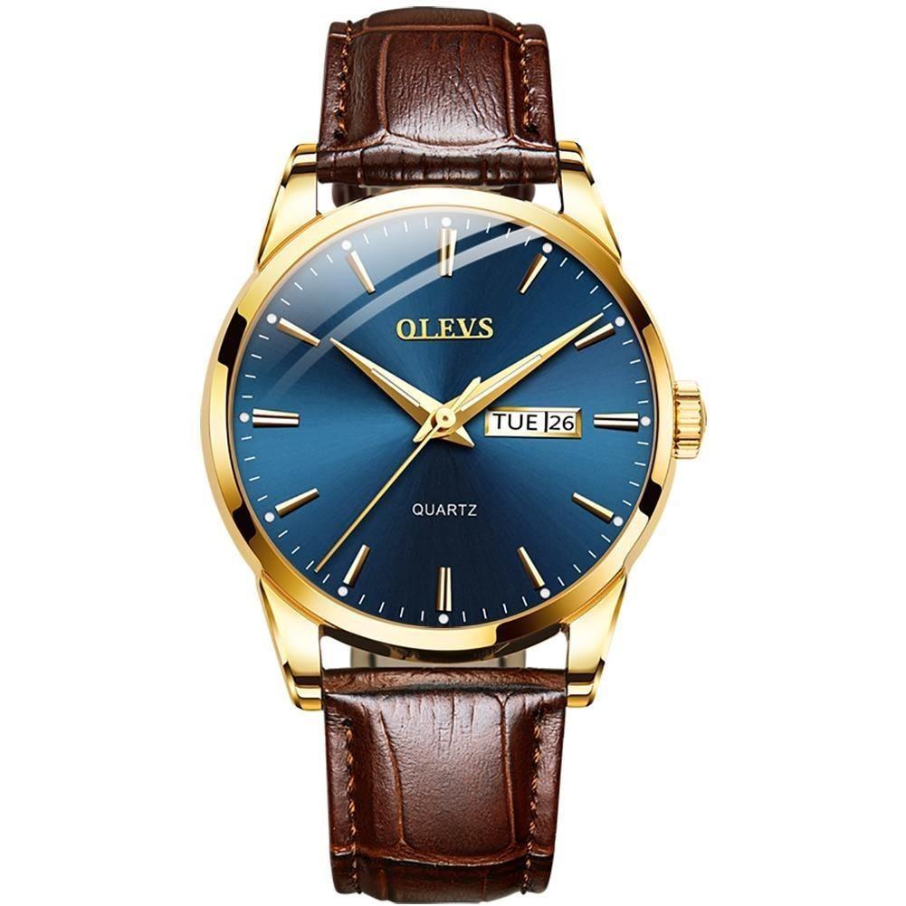 Relógio Casual Masculino OLEVS - Couro