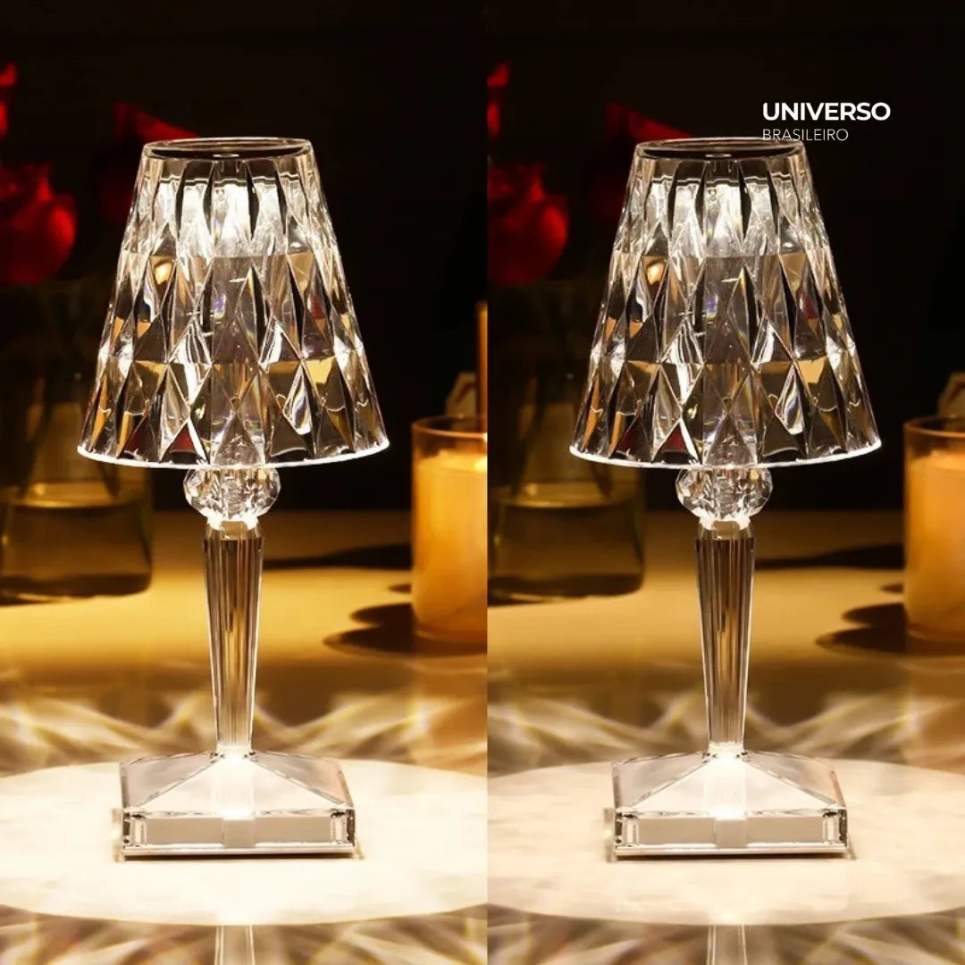 Luminária de Mesa LED Diamante 3 em 1 Sem Fio - Minz