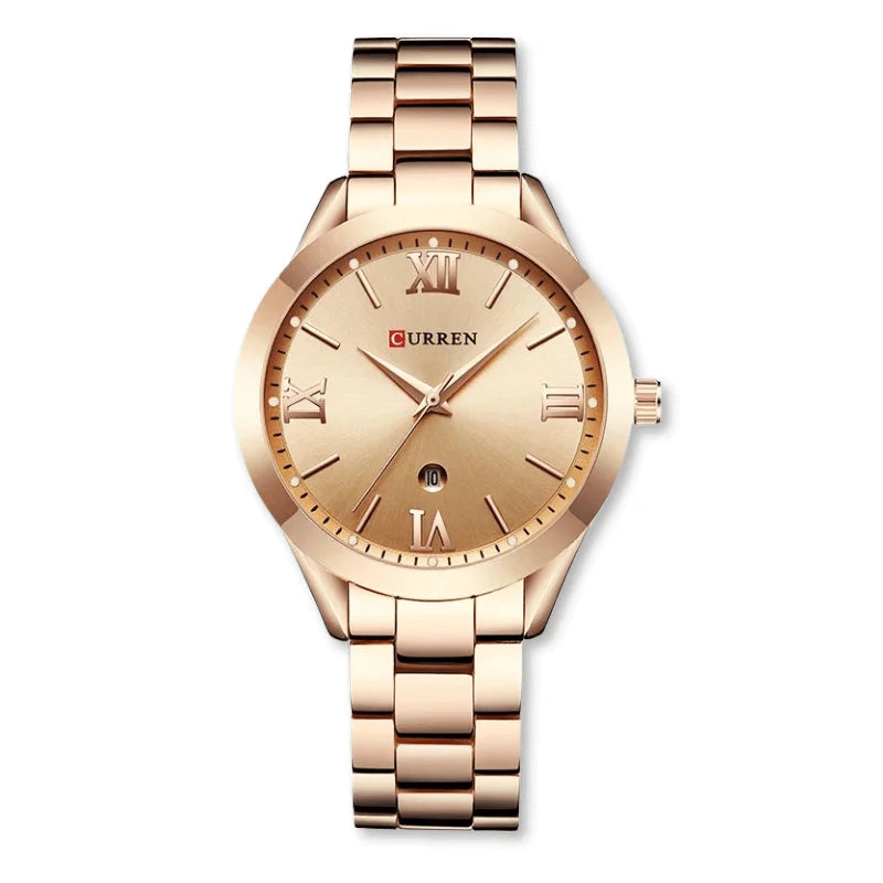 Relógio Feminino de Luxo em Aço Inoxidável - Curren