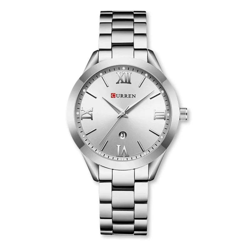Relógio Feminino de Luxo em Aço Inoxidável - Curren