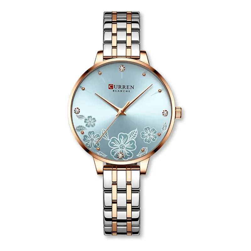Relógio Feminino de Luxo Floral - Curren