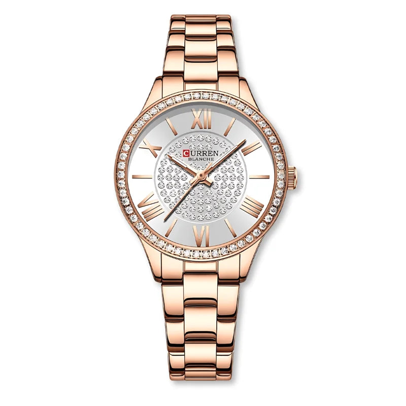 Relógio Feminino de Luxo Cravejado - Curren