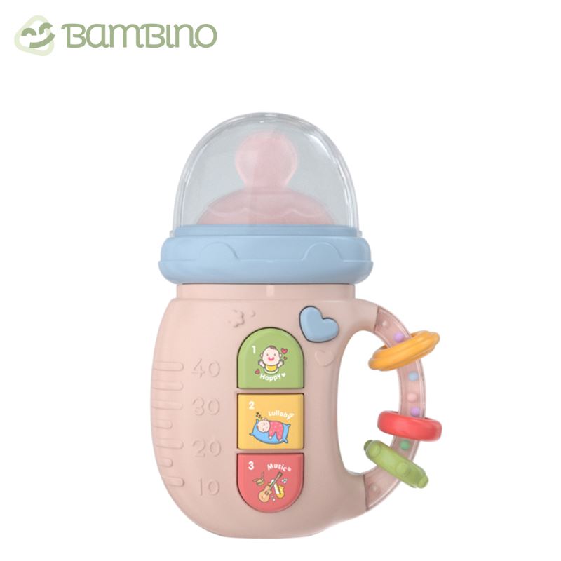 Brinquedo Mamadeira Musical para Bebês - Mordedor e Chocalho