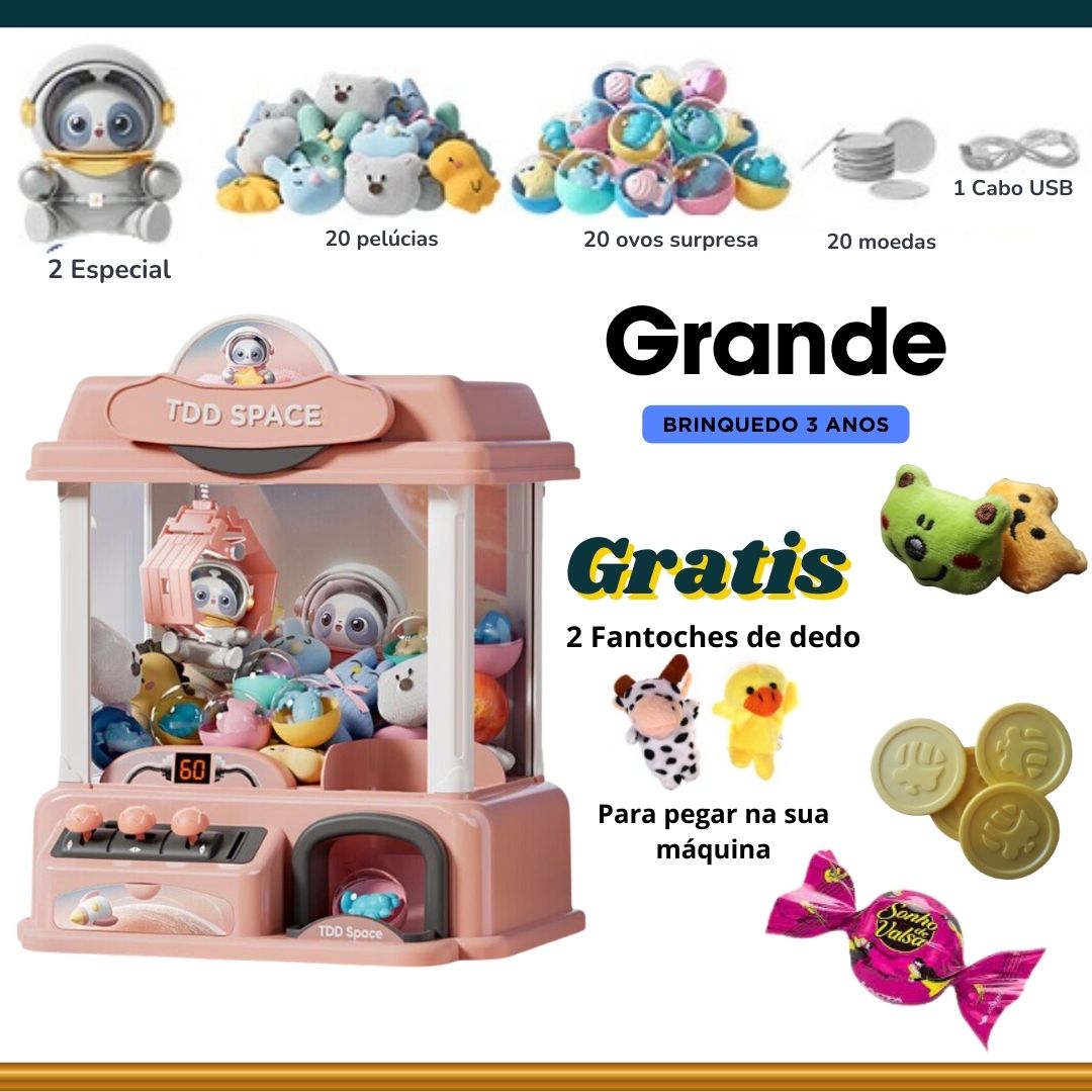Mini Máquina de Pegar Ursinho 44 Brinquedos