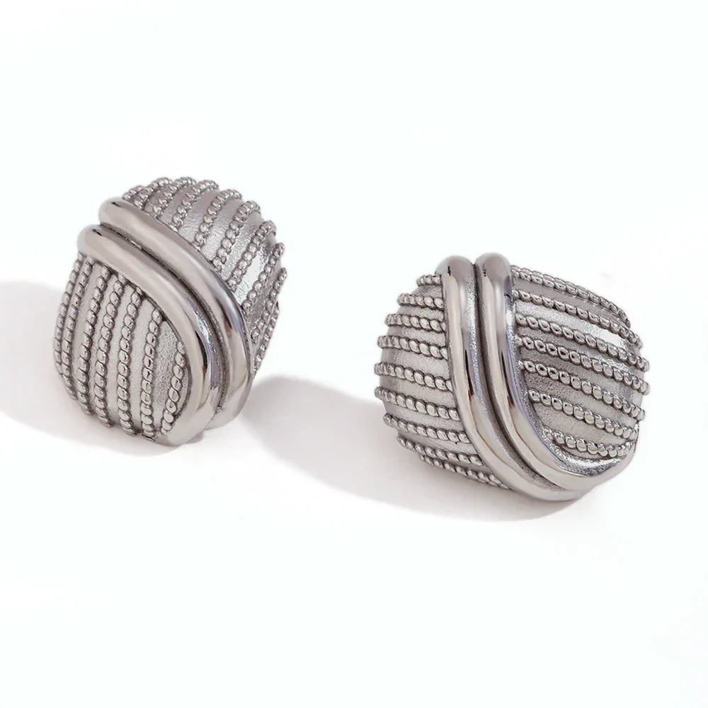Brincos Elegantes de Botão com Zircônia