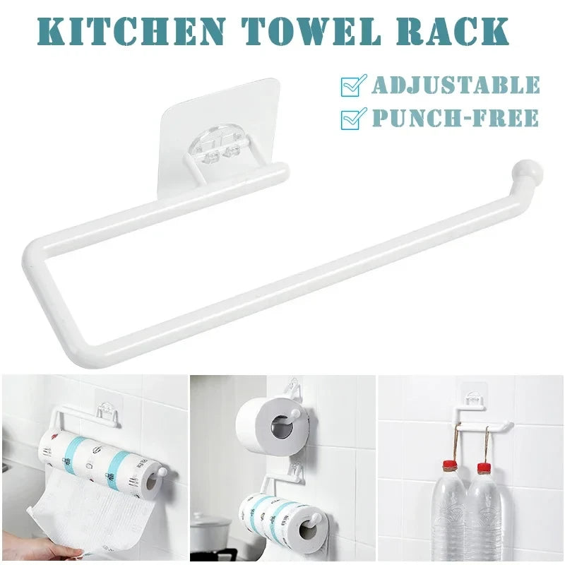 Suporte De Suspensão De Tecido De Cozinha, Suporte De Papel De Rolo De Higiênico, Toalheiro, Armário De Banheiro, Organizador De Gancho De Porta