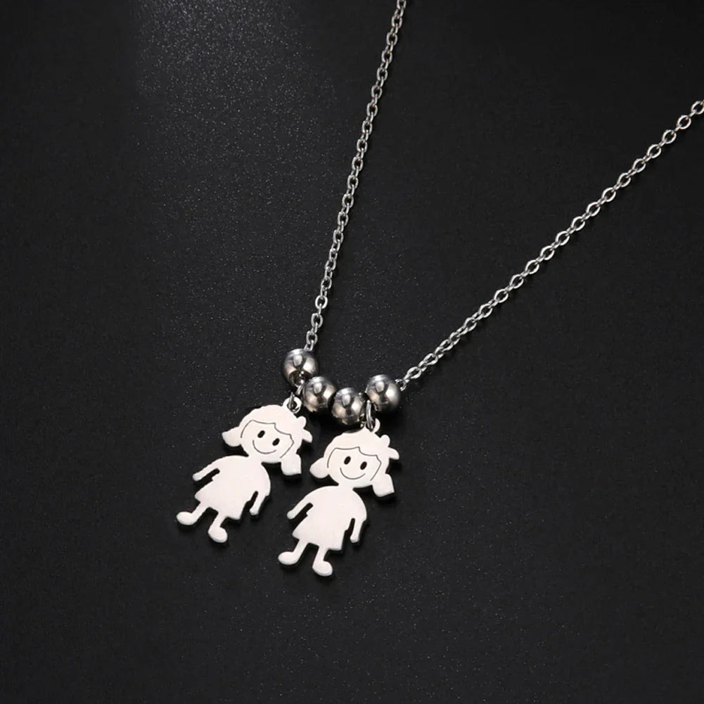 Colar Personalizado de Aço Inoxidável para Toda a Família