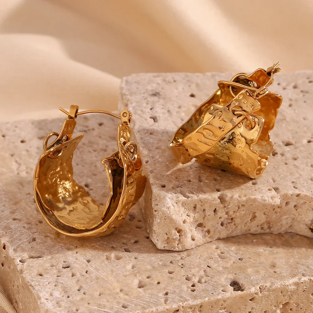 Brincos de Argola Dupla Camada Ouro 18k Burnetts