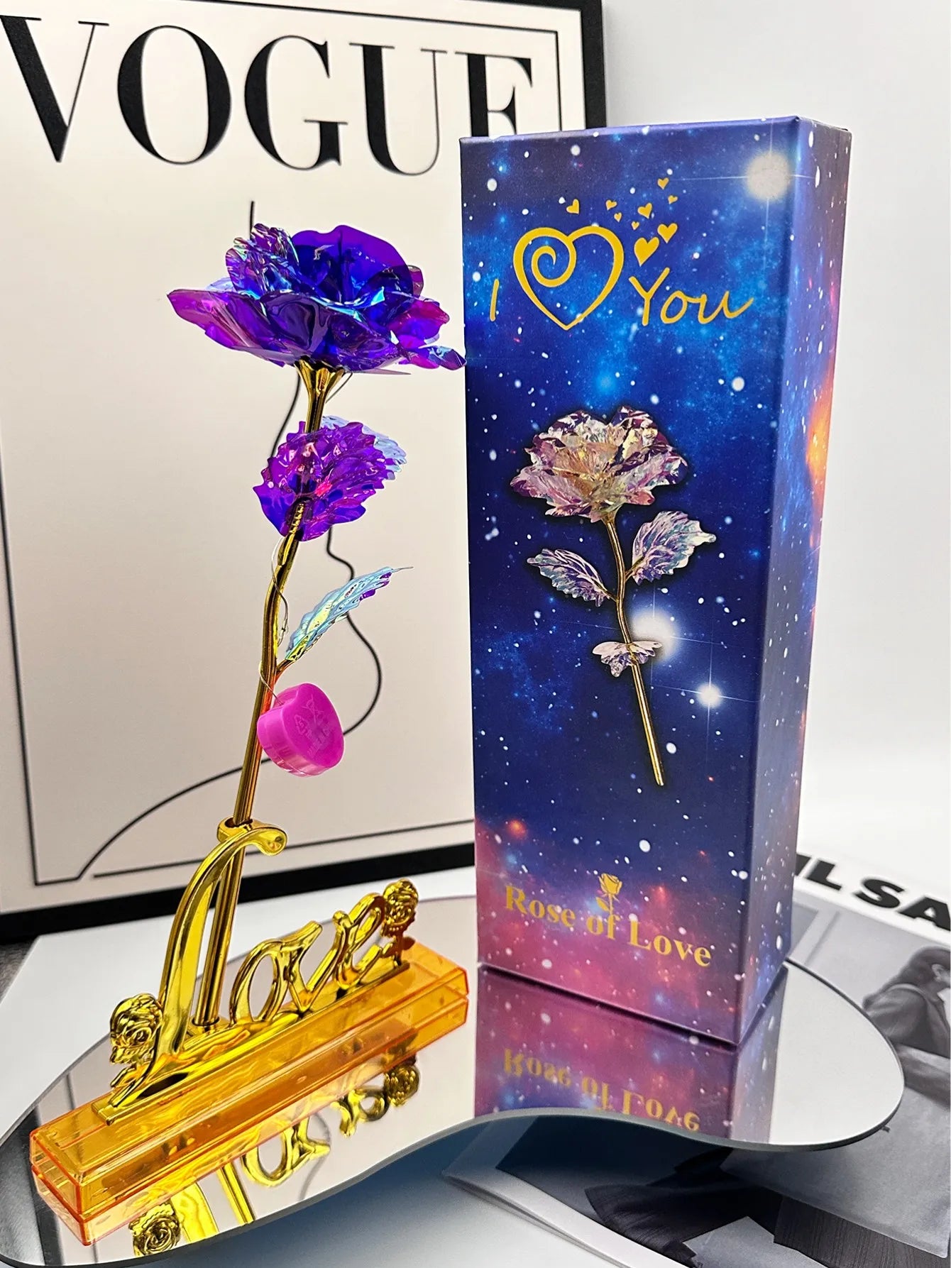 Rosa Galáxia Banhada a Ouro