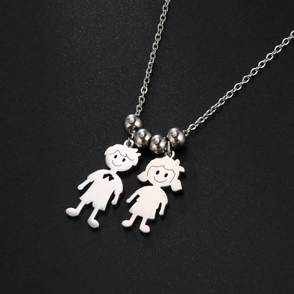 Colar Personalizado de Aço Inoxidável para Toda a Família