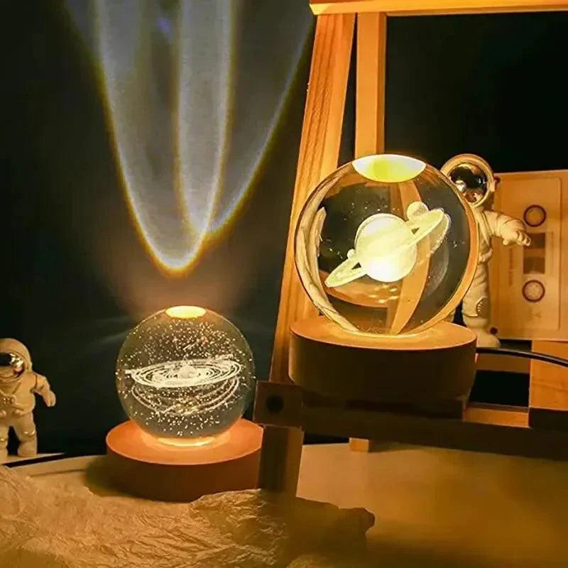 Luminária LED USB com Bola de Cristal Galáxia