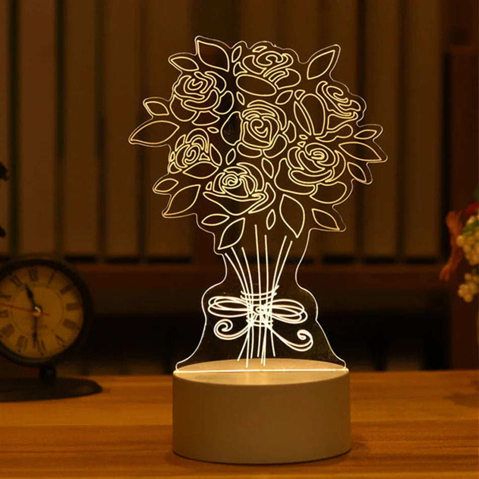 Luminária 3D Criativa Noturna
