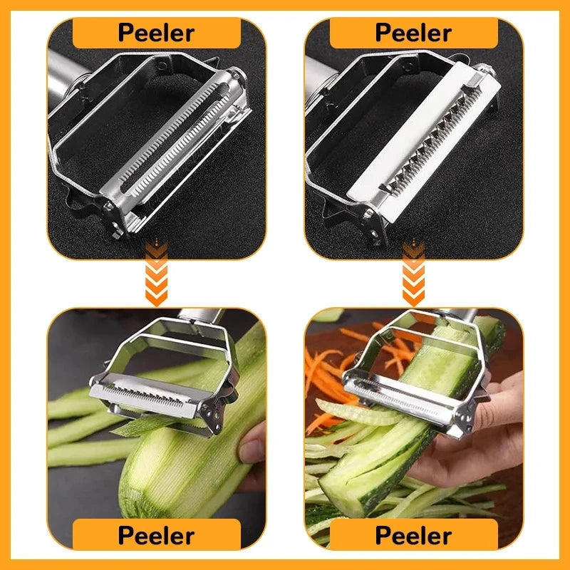 Multifuncional descascador de cozinha descascador de frutas de frutas aço inoxidável de aço inoxidável Slicer de batata Dispato