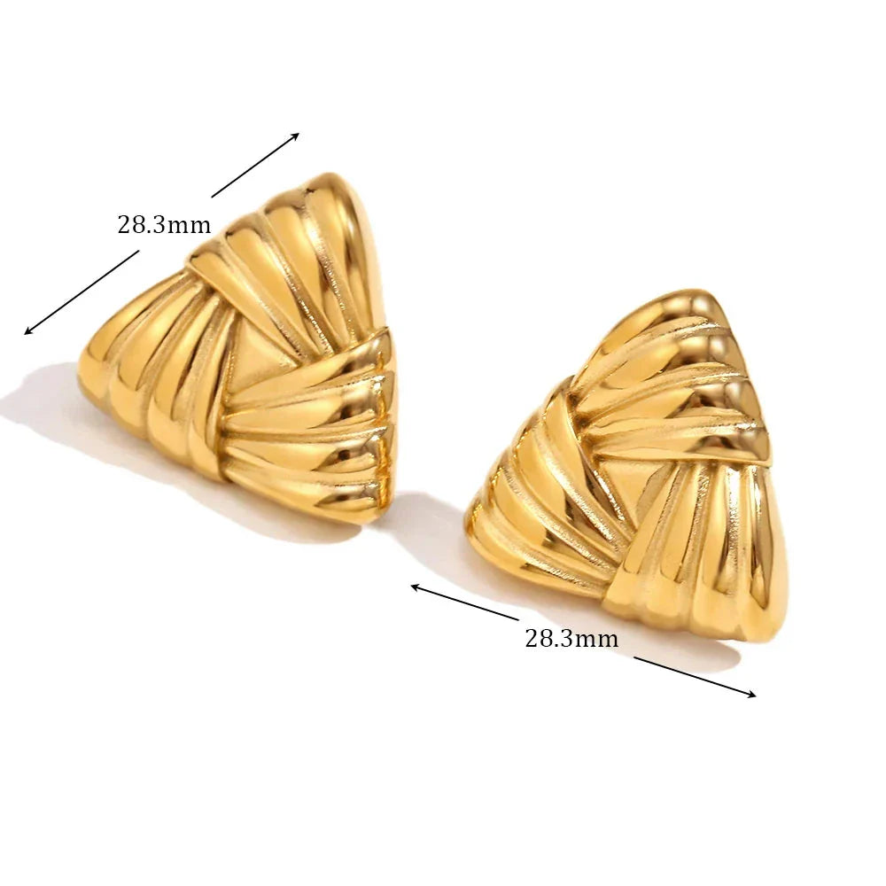 Brincos Triangulares Elegantes em Aço Inoxidável