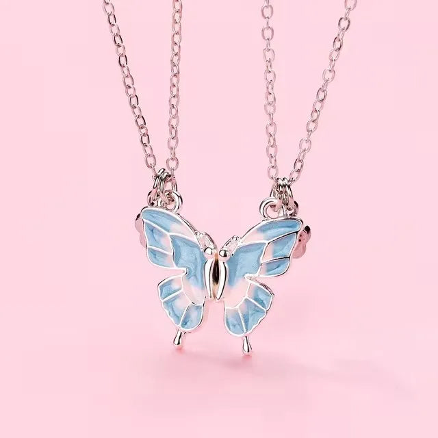 Cute Animal Magnet Necklaces for Women Girls Kawaii Best Friends Cat Rabbit Animal Pendant Chain BFF Friendship Jewelry Gifts