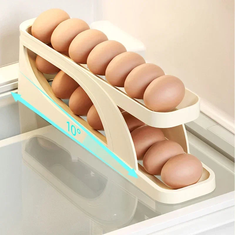 Rolagem automática ovo rack titular caixa de armazenamento cesta recipiente organizador rolldown geladeira dispensador ovo para cozinha