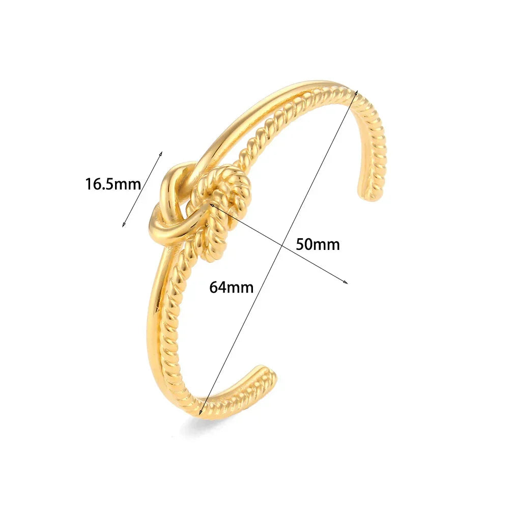 Bracelete Nó Trançado em Ouro 18k para Mulheres