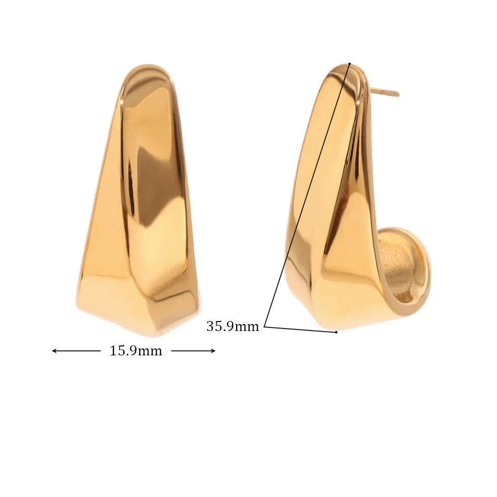 Brincos Elegância Geométrica Banhados a Ouro