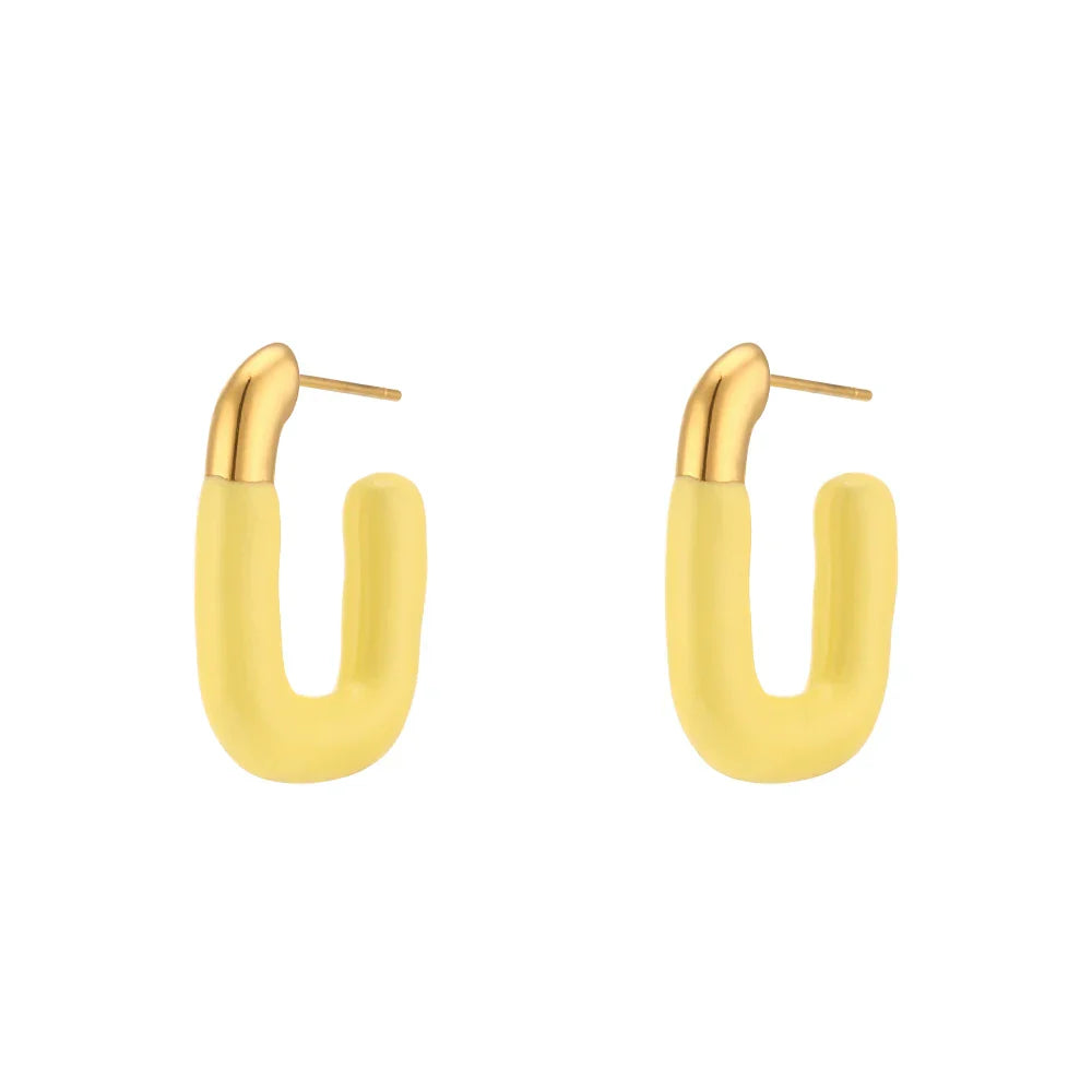 Brincos Esmaltados Elegantes em Cores Pastel