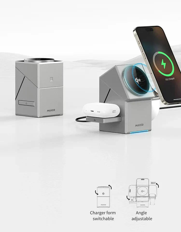 MagneticPower Hub 3 em 1: Carregamento rápido, prático e elegante