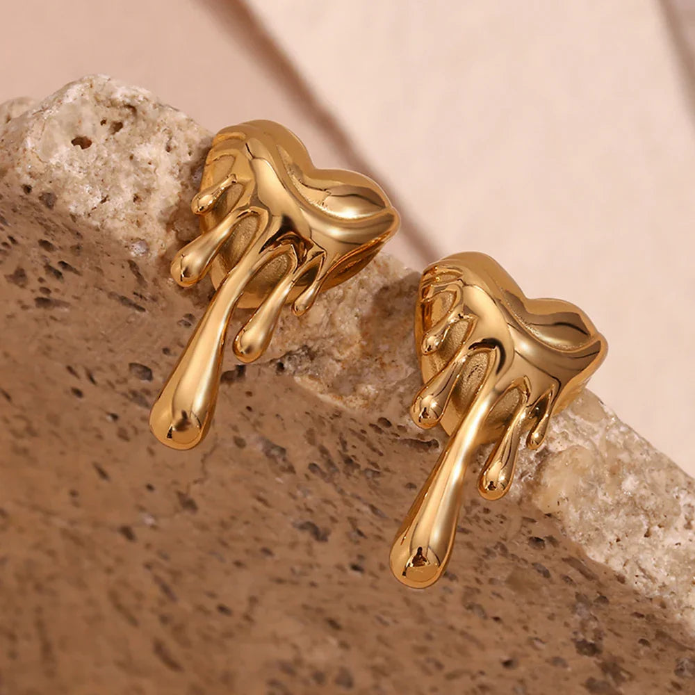 Brinco Derretendo Amor TT Banhados a Ouro 18k